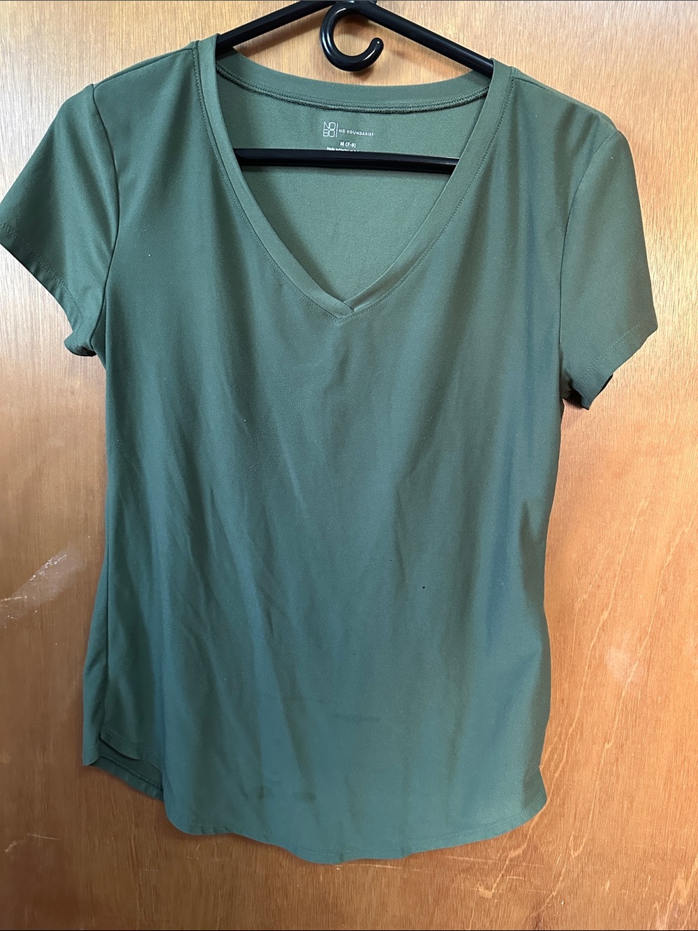 No Boundaries Deep Olive V-Neck Short Sleeve Tee